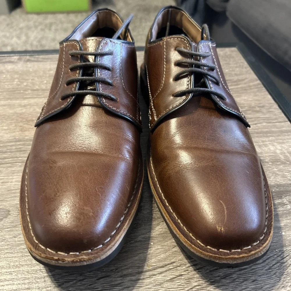Crown Vintage CR-LEITCHWOR SIZE 9 Brown Dulvano Men's Dress Shoes Oxfords Derby